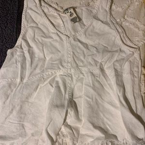 White linen tank top